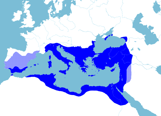 Map of the Roman Empire at It's Greatest Extent. Ancient 